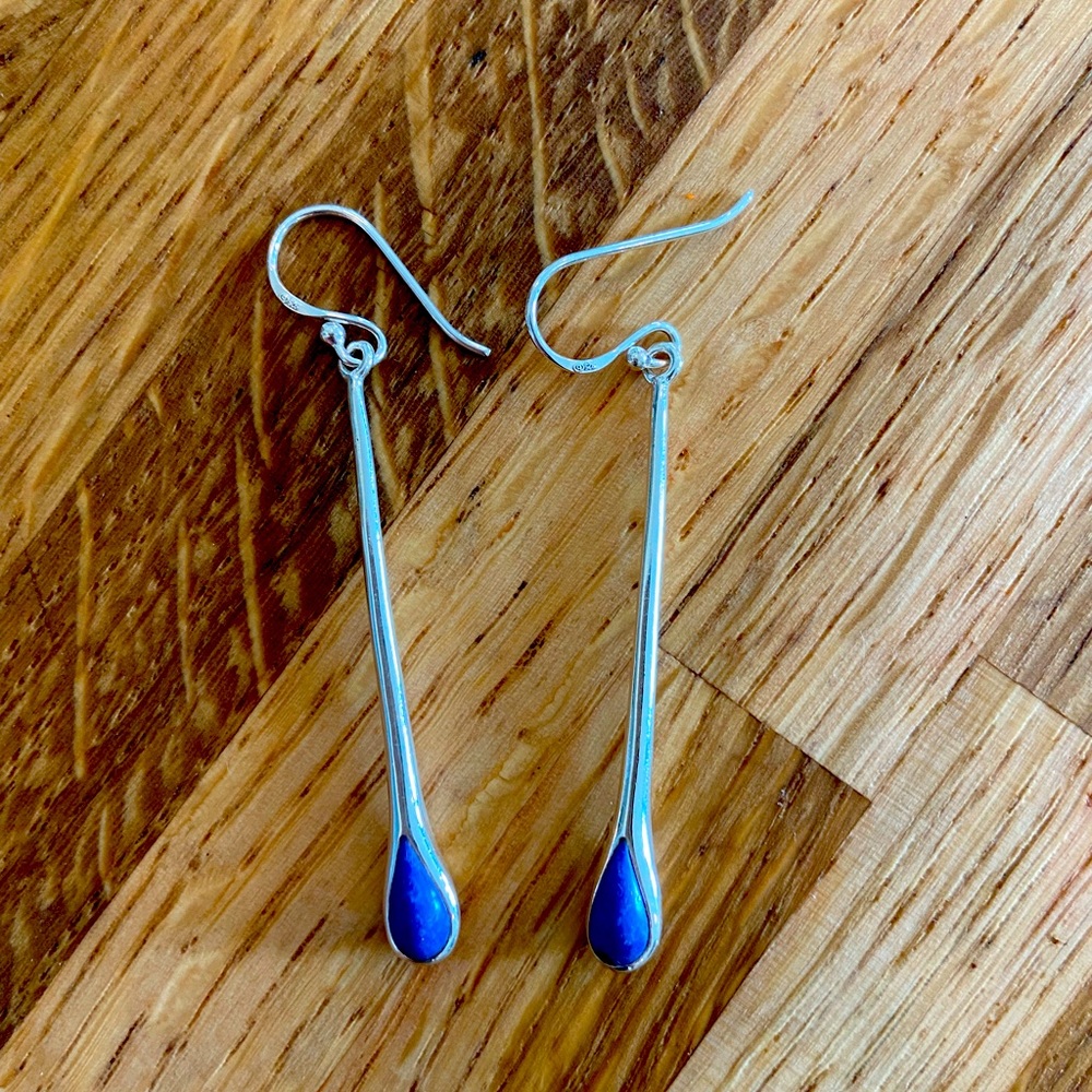 GORGEOUS Lapis Lazuli tear drop earrings!